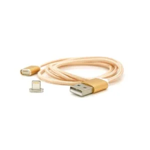 Дата кабель USB 2.0 to Lightning 1.0m 2A magnetic nylon gold Ninja (YT-MCFB-L/G/09166)