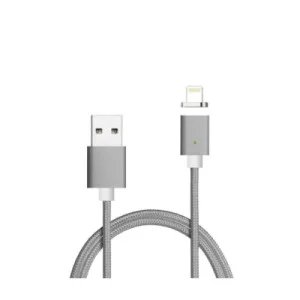Дата кабель USB 2.0 to Lightning 1.0m 2A magnetic nylon gray Ninja (YT-MCFB-L/Gr/15592)