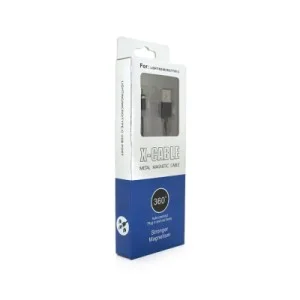 Дата кабель USB 2.0 to Lightning 2.0m 2A magnetic nylon black Pipo (18166)