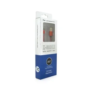 Дата кабель USB 2.0 to Micro 5P 1.0m 2A magnetic nylon red Pipo (18164)