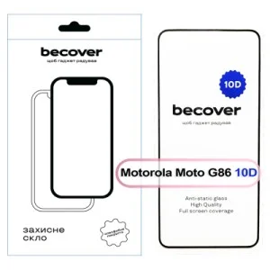 Скло захисне BeCover 10D Motorola Moto G86 Black (713743)