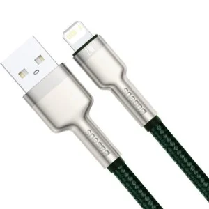 Дата кабель USB 2.0 AM to Lightning 2.0m 2.4A metal green Baseus (CALJK-B06)