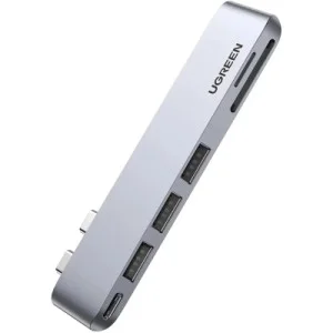 Концентратор Ugreen 2xUSB-C to 3xUSB 3.0 + SD/TF + PD CM251 gray (60560)