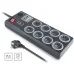 Сетевой фильтр питания REAL-EL RS-8F USB CHARGE 3m, black (EL122300004)