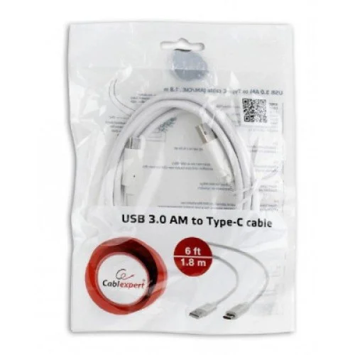 Дата кабель USB 3.0 AM to USB-C 1.8m Cablexpert (CCP-USB3-AMCM-6-W)