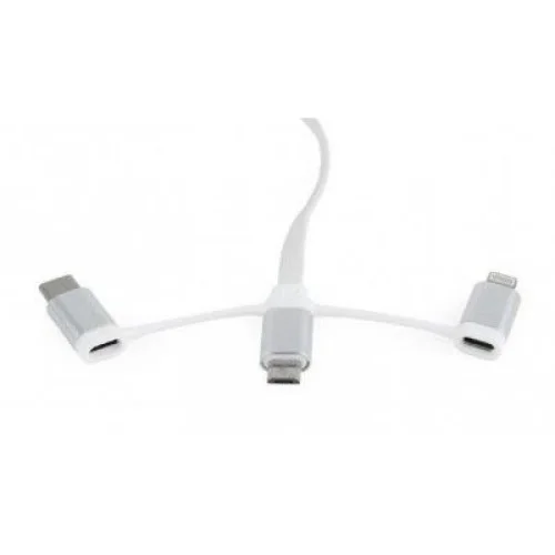 Дата кабель USB 2.0 AM to Lightning + Micro 5P + Type-C 1.0m Cablexpert (CC-USB2-AMLM32-1M-W)