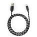 Дата кабель USB 2.0 AM to Micro 5P 2color nylon 1m black Vinga (VCPDCMBN31BK)
