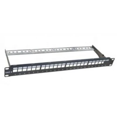 Патч-панель Hypernet 19" 1U 24 порта, наборная, с менеджером кабеля (PP-M24-STP)