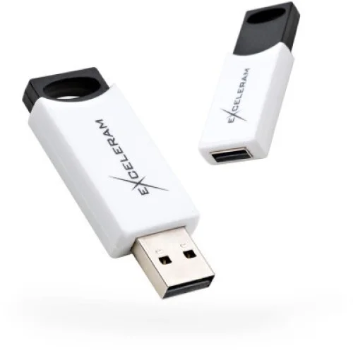 USB флеш накопитель eXceleram 64GB H2 Series White/Black USB 2.0 (EXU2H2W64)