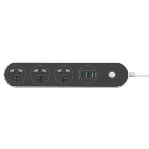 Мережевий фільтр живлення ColorWay CW-CHU33B, 3 розетки/3USB Black 1.8M (CW-CHU33B)