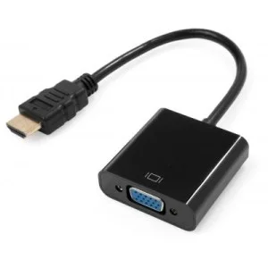Перехідник HDMI M to VGA F 0.15m 1080p black Vinga (VCPAHDMIM2VGAFBK)