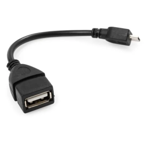 Дата кабель OTG USB 2.0 AF to Micro 5P 0.15m Vinga (VCPDCOTGMBK)
