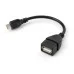 Дата кабель OTG USB 2.0 AF to Micro 5P 0.15m Vinga (VCPDCOTGMBK)