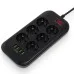 Сетевой фильтр питания ColorWay CW-CHE64B, 6 розеток/4USB Black (CW-CHE64B)