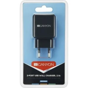Зарядное устройство Canyon 2xUSB AC (CNE-CHA03B)