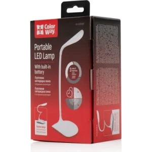 Настольная лампа ColorWay LED Portable & Flexible with built-in accumulator 500mAh (CW-DL06FPB-W)