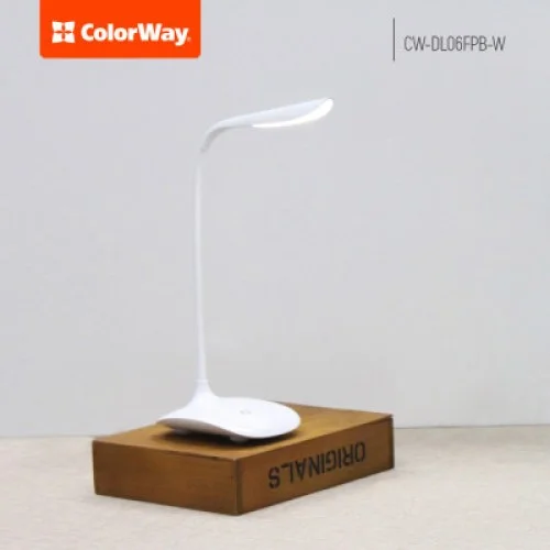 Настільна лампа ColorWay LED Portable & Flexible with built-in accumulator 500mAh (CW-DL06FPB-W)