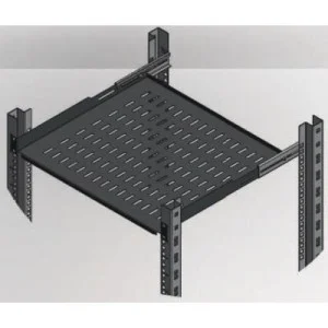 Полка 19" 1U глиб. 350-440мм, RAL 9005 Mirsan (MR.HRM1U35.01)