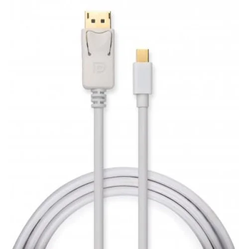 Кабель мультимедийный miniDisplayPort M to Display Port M 1.8m 4K white Vinga (VCPMDPDP1.8WH)