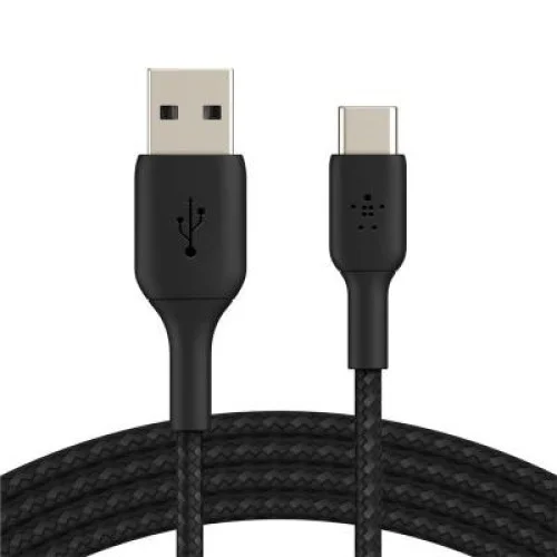 Дата кабель USB 2.0 AM to USB-C 3.0m BRAIDED black Belkin (CAB002BT3MBK)