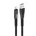 Дата кабель USB 2.0 AM to Lightning 1.0m zinc alloy + led black ColorWay (CW-CBUL035-BK)