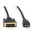 Кабель мультимедийный HDMI M to DVI M 3.0m 24+1pin Vinga (VCPHDMIDVI3)
