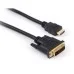 Кабель мультимедийный HDMI M to DVI M 3.0m 24+1pin Vinga (VCPHDMIDVI3)