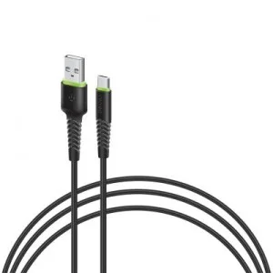 Дата кабель USB 2.0 AM to USB-C 1.2m black Intaleo (1283126487484)