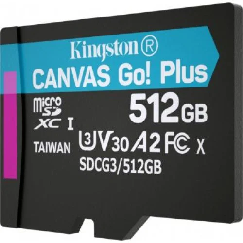 Карта памяти Kingston 512GB microSDXC class 10 UHS-I/U3 Canvas Go Plus (SDCG3/512GBSP)