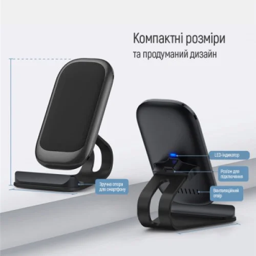 Зарядное устройство ColorWay Wireless Stand 15W Black (CW-CHW31Q-BK)