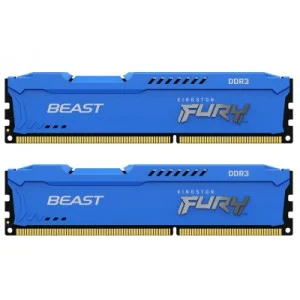 Модуль памяти для компьютера DDR3 8GB (2x4GB) 1600 MHz Fury Beast Blue Kingston Fury (ex.HyperX) (KF316C10BK2/8)